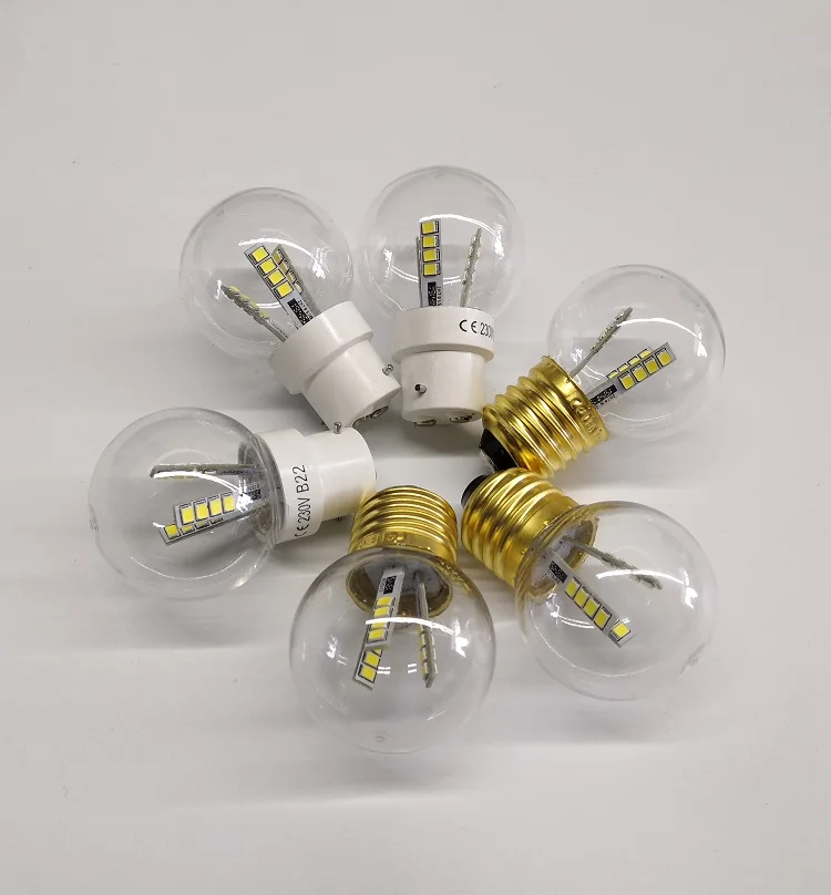 IP65 1 Вт 2 Вт SMD e27 Пластиковые буибы наружное украшение g45 пластиковые светодиодные лампы b22