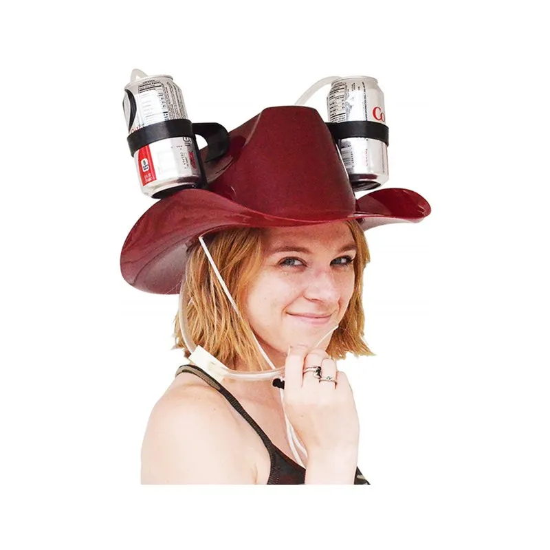 Funny Cowboy Hat Beer Drinking Helmet with Straw for Parties  display picture 2
