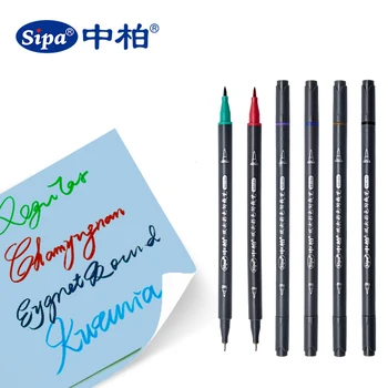 Wholesale SIPA SR183 Water-Based Ink Dual Tip Soft Brush Needle Nib  Colorful Fine Line Drawing Pen From m.