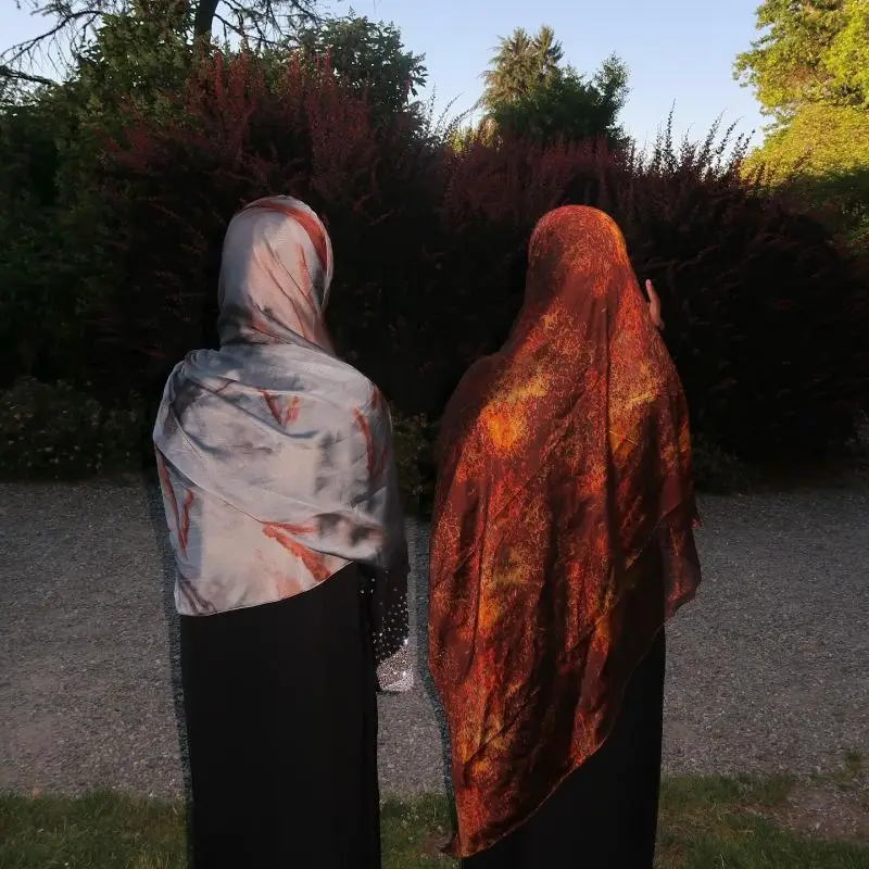 New Arrival Printed Modal Muslim Shawl Scarfs Hijab Silk Tie Dye Scarf Rendering Women Scarfs