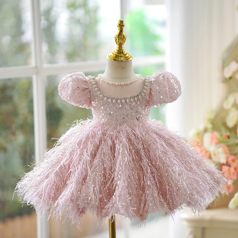 Baby Girls Fluffy Hot Pink Birthday Tutu Dress, 1st Birthday Dress, Flower Girls Soft Tutu Tulle 2024 Dress, Girls Pink Pageant Dress, Toddler