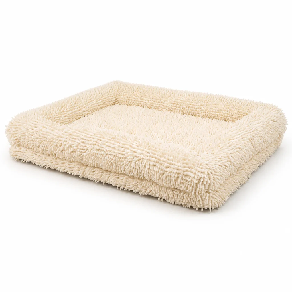 Chenille Mop Plush Rectangle Dog Bed — Product details 1