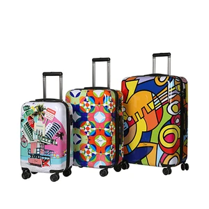 Wholesale Custom Multi-Size ABS Trolley Luggage Set Printing logo Suitcase Luggage With 4 Spinner Wheel