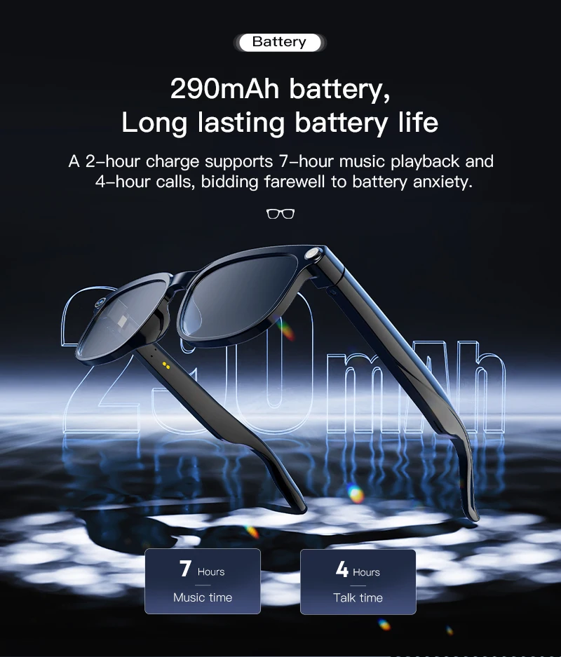2026 M02S Smart Wearable Headset 1080P Camera HD Video BT Call AI Translation Sunglasses Video Recording Smart Glasses 2026