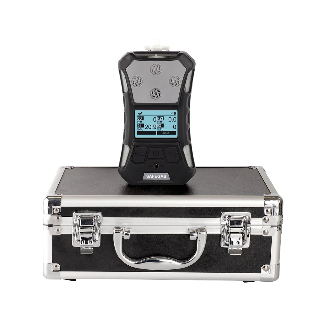 Safegas Portable Gas Detector CH4, H2S, CO, O2, NH3 5 in 1 Imported Sensor IECEX Certificated With Alarm Function