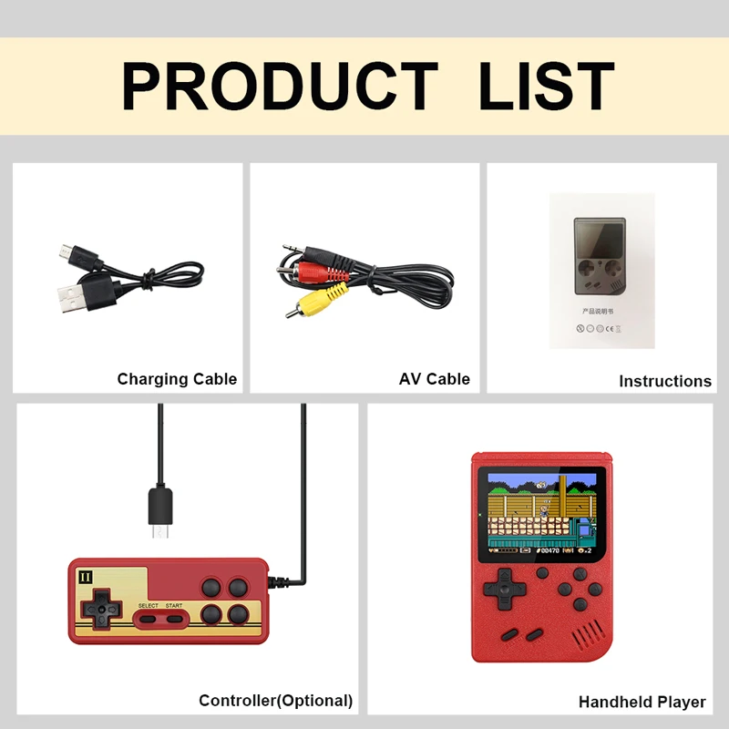 New Design 3.0 inch Handheld 400 in 1 Game console 8 Bit Retro Mini Pocket Gameboy USB for child gifts