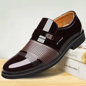 Luxury PU Leather Fashion Man Business Oxford Breathable Formal Men Loafers Black Dress Shoes Fashion Wedding Shoes