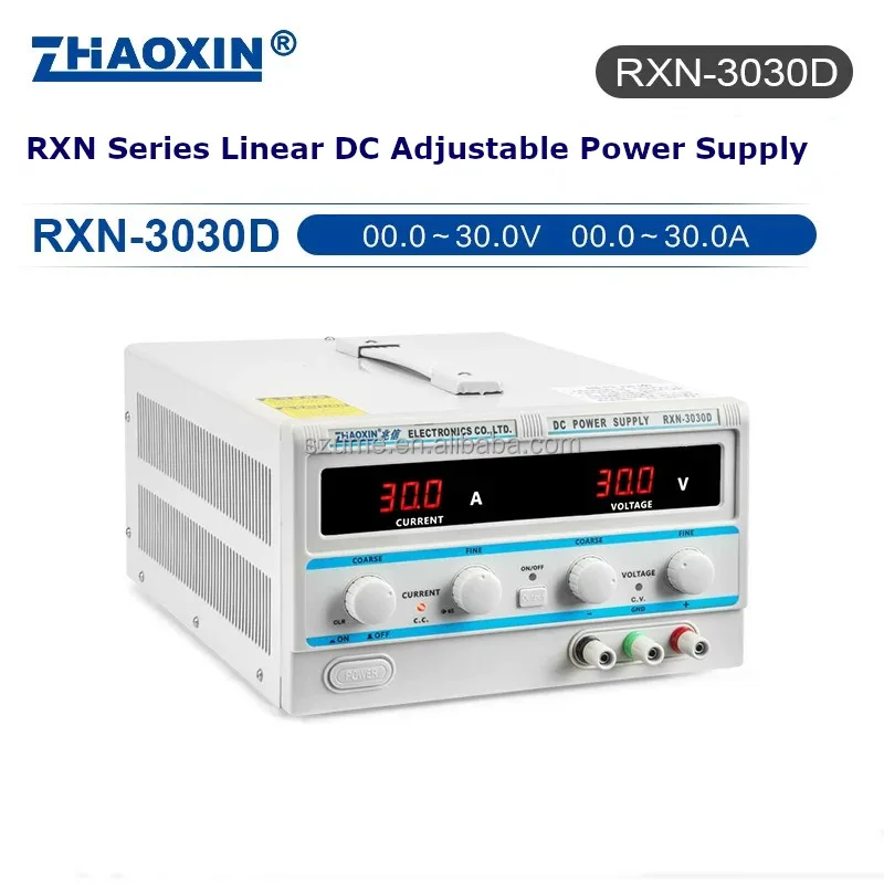 Zhaoxin RXN-3030D Power Supply - 0-15V, 30V Regulated Voltage