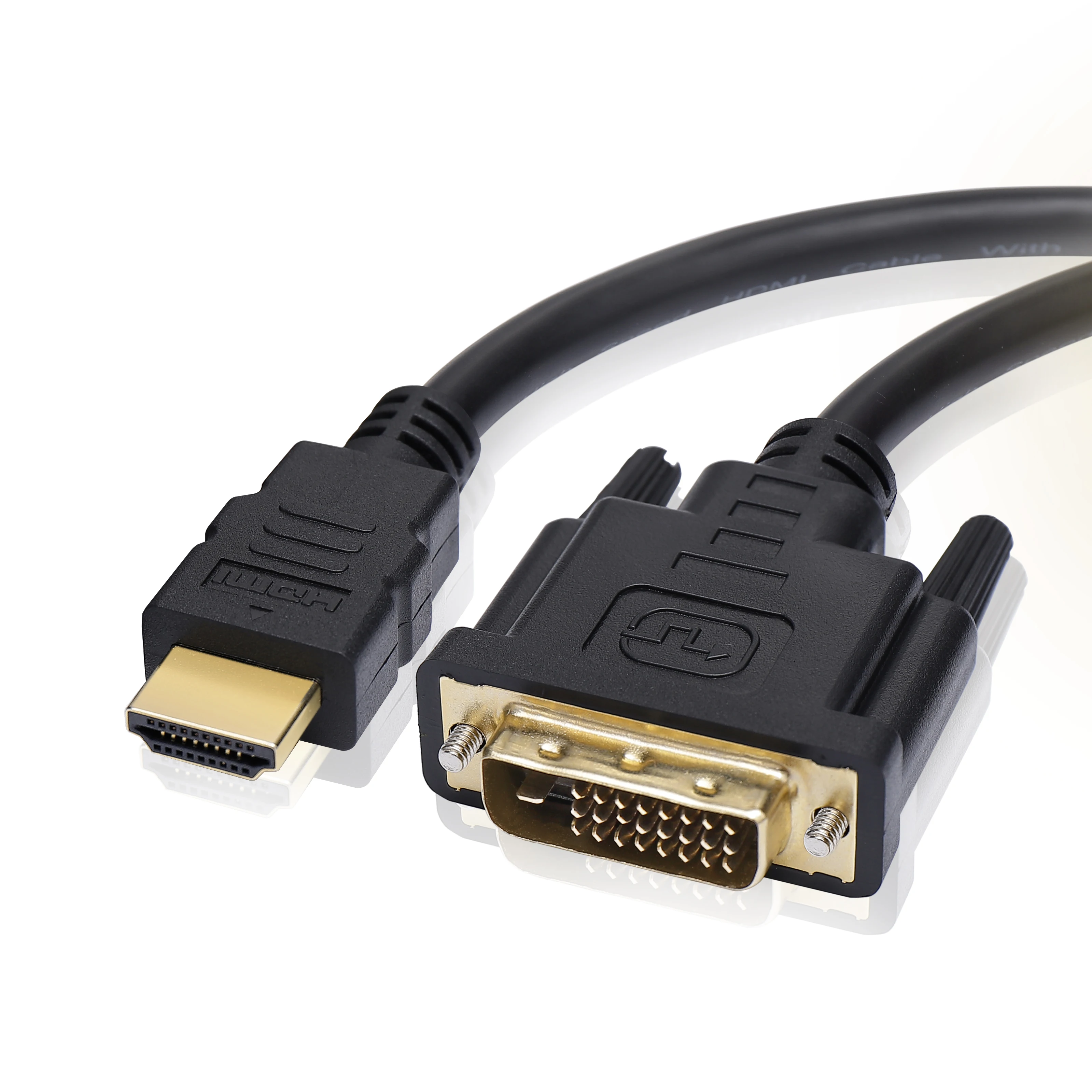 DVI 24 1 A Los Cables Del Adaptador HDMI 24k Enchapado En Oro-Negro 