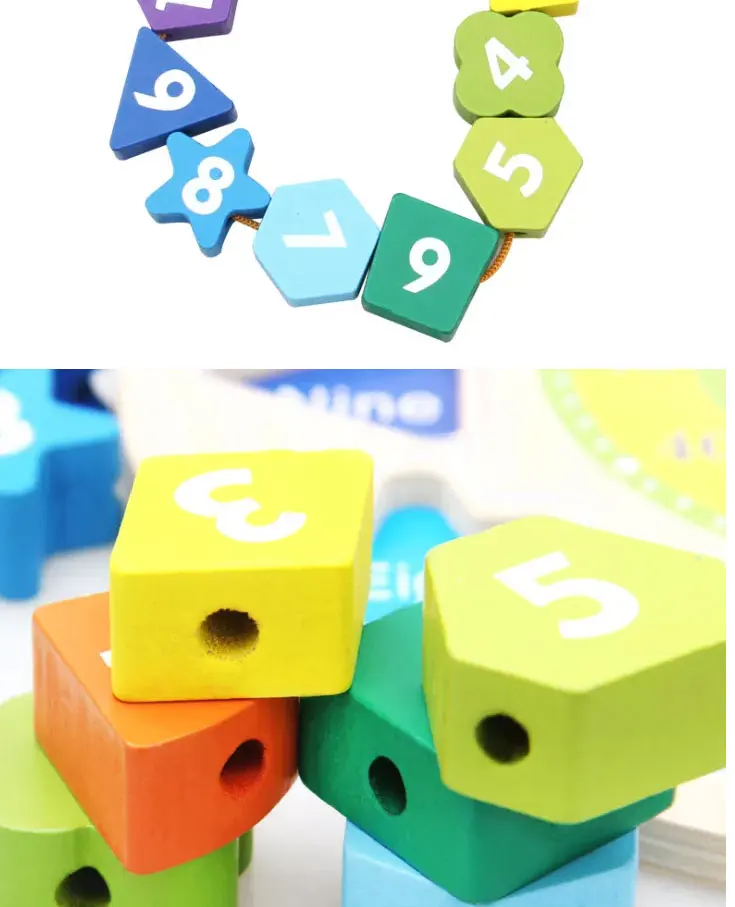 Wooden Clock Puzzle Montessori Educational Kids Toys 12 Number ...