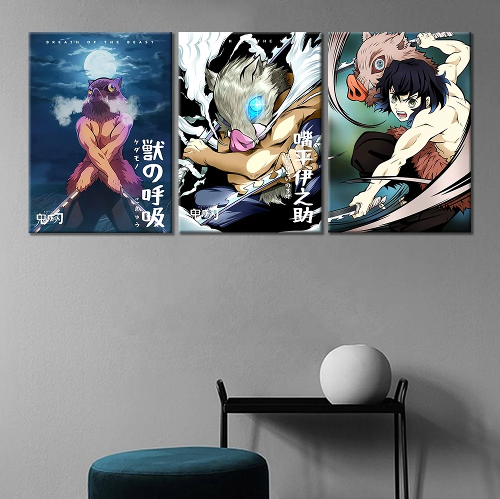 XIANSHI Conjunto de caixa de mangá caçador de demônios de anime japonês,  pôster de arte em tela e impressão de imagem de arte de parede moderna para  decoração de quarto de família