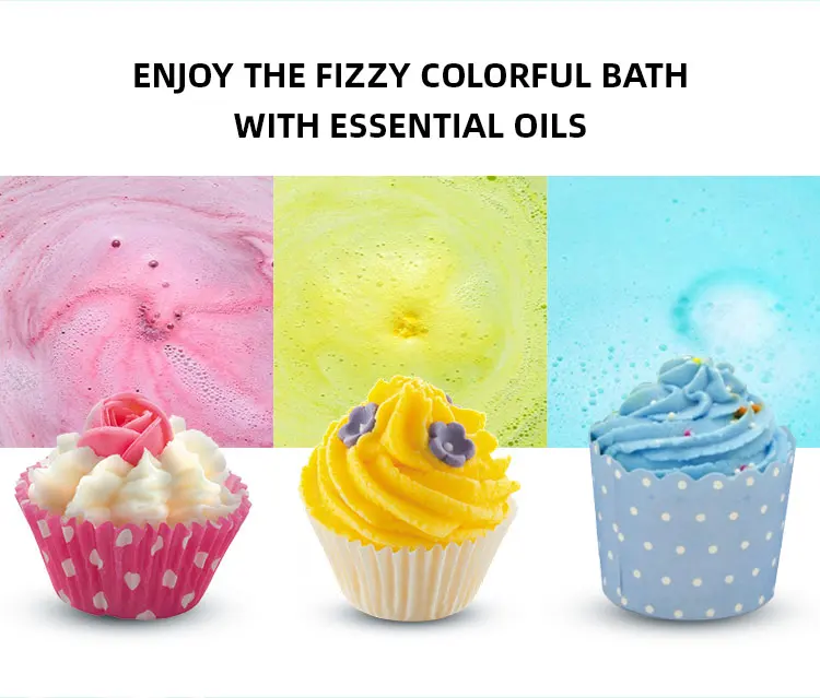 Factory Oem Body Care Cupcake Shower Bombs Bubble Baths Fizzer Bath