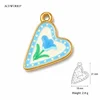 Blue Tulip Heart Charm