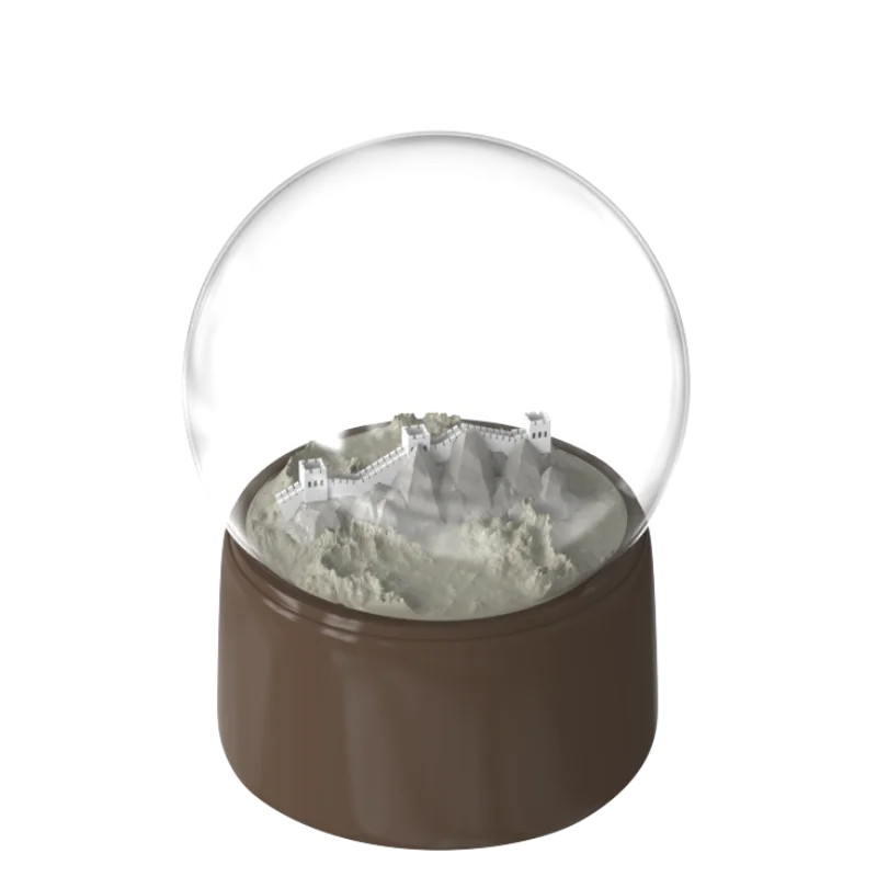 گلوب برفی سفارشی سازنده (OEM) از رزین با طرح دیوار بزرگ چین، تزئین خانه و سوغاتی عمده‌فروشی