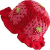#Sombreros tipo pescador de punto rojo fresa ab1 para mujer