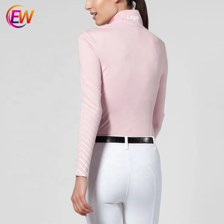 EW лошадь оптом с длинным рукавом для верховой езды Топы гоночное шоу рубашка, быстрая сушка, для верховой езды, одежда для женщин