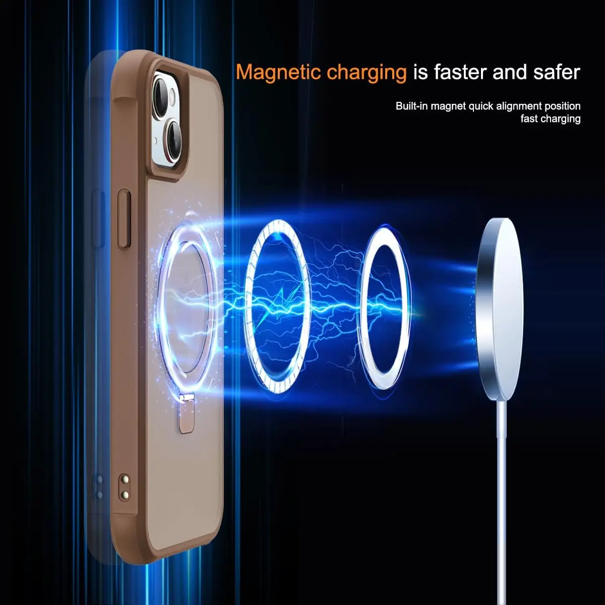 product magnetic ring stand case for iphone 15  15 pro translucent shockproof cover with mag compatible grip-5