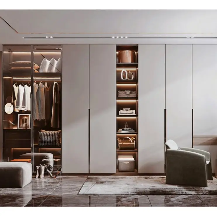 Kuku 2025 Best Sellerwooden Four Door Wardrobe with Drawers Bedroom Furniture