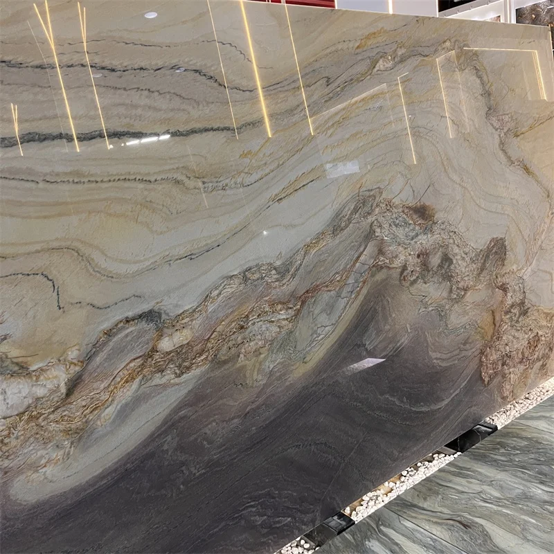 Top Quality Purple Quartzite Slab For Home Hotel Wall Decor Natural Exotic Stone Kitchen