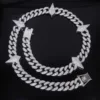 Catena a maglia tonda da 12 mm in argento pantera nera
