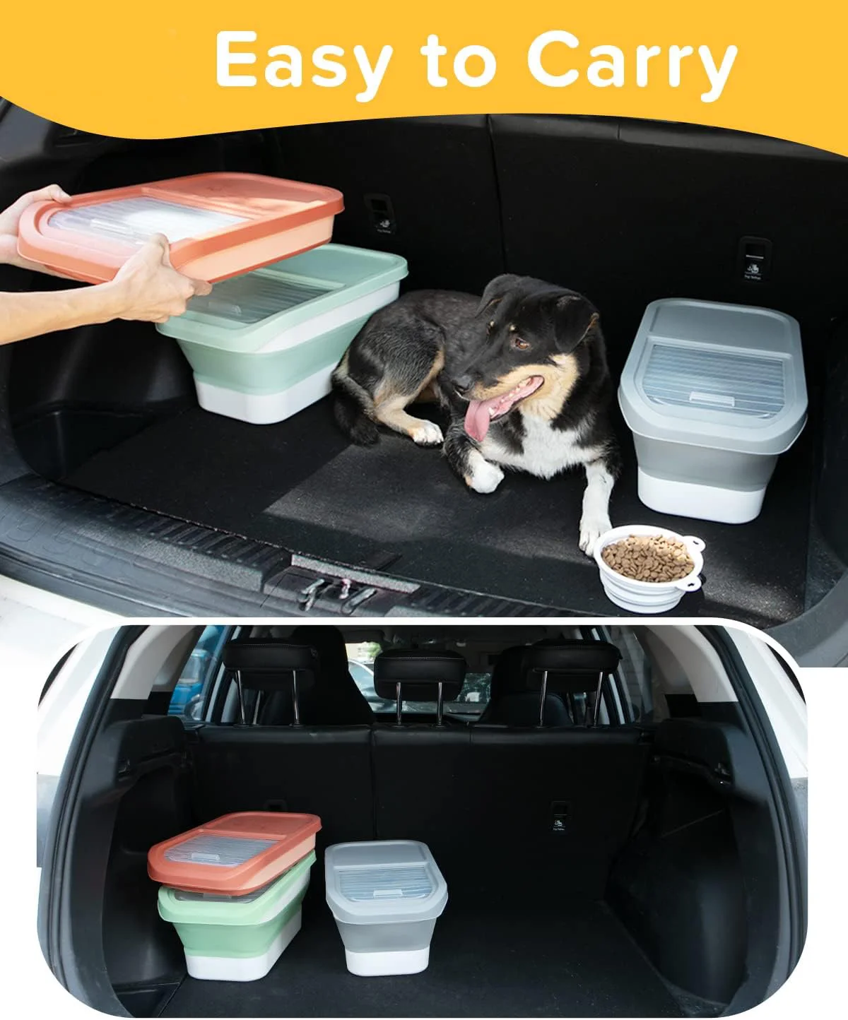 Collapsible Dog Food Container With Sliding Lid Dog Food Storage