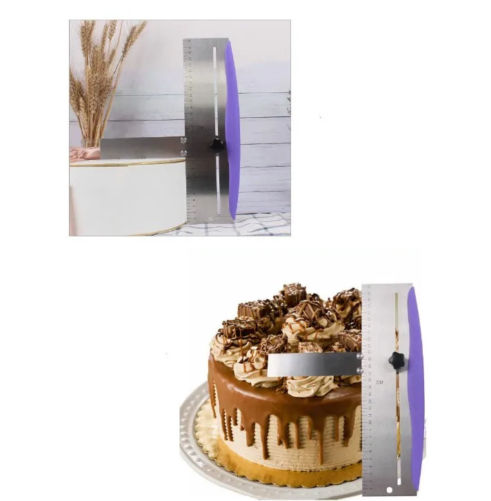 Set De 2 Grattoirs/lisseurs à Gâteau En Acier Inoxydable - Dimensions 22 X 8 Cm - Pour Glaçage, Crème Au Beurre, Décoration Pâtisserie - 2
