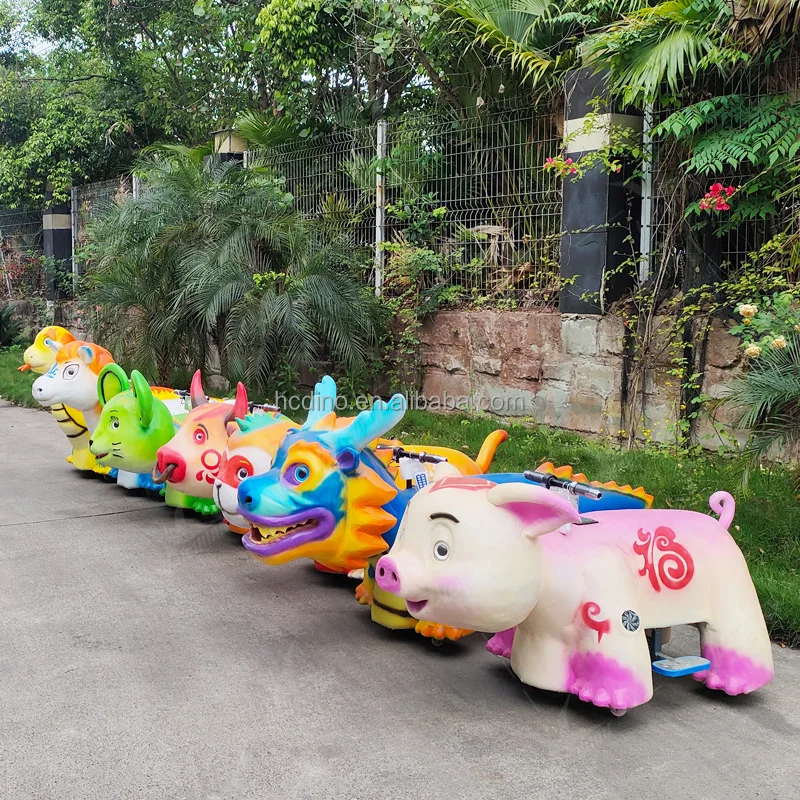 Shopping Mall Small Walking Animals Dinosaurs to Ride on Toy Car for Amusement Park 3D Dino Cart