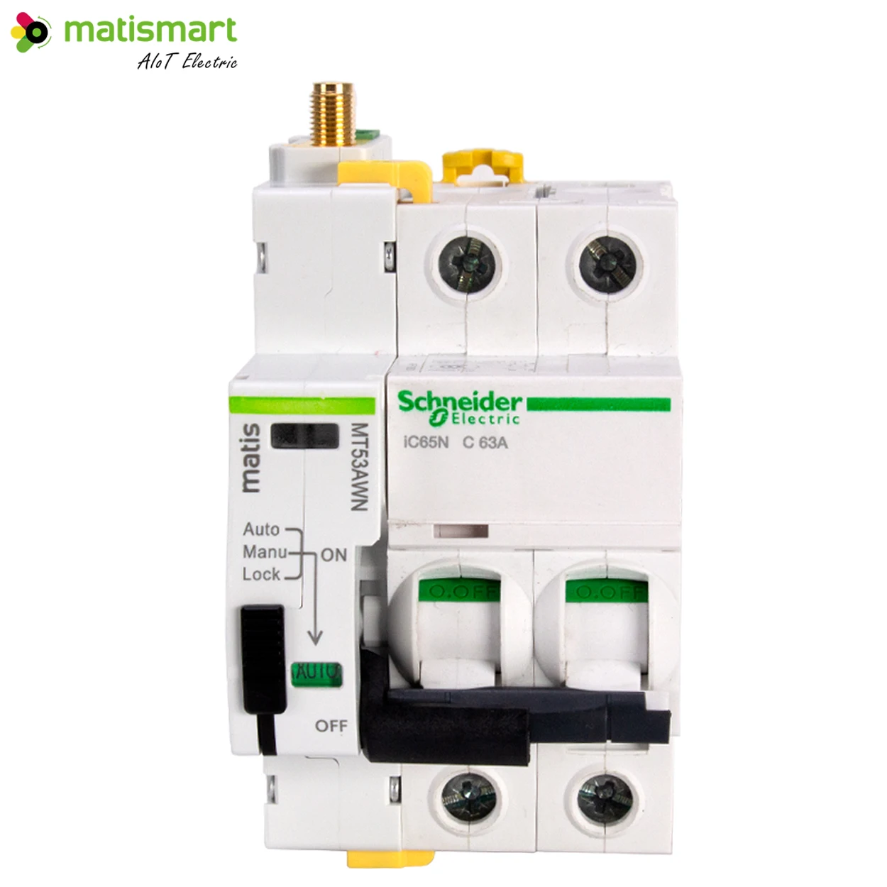 Matismart Wifi Smart Circuit Breaker Iot Mqtt Smart Breaker with Wifi 30amp Tuya with Metering Wifi Smart Circuit Breaker Switch