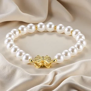 Muxcor Wholesale Factory Beaded Charm Copper Glass Beads Bow Butterfly Fashion Bracelets Vintage Style Classic