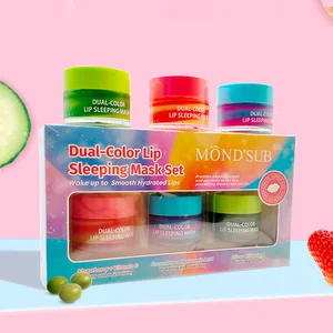 Private Label Korean Vegan Hydrate Repair Overnight Lip Sleeping Mask Moisturizing Lip Balm Care 3PCS Lip Mask Set