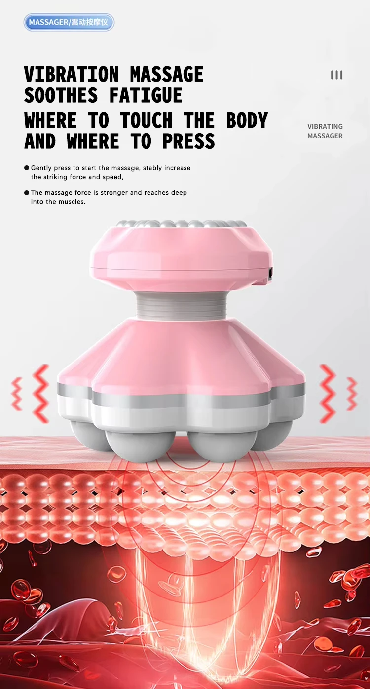Portable Handheld Mini Massager Vibrating Massage Back Neck Full BODY SPA  Massage Tools for Woman