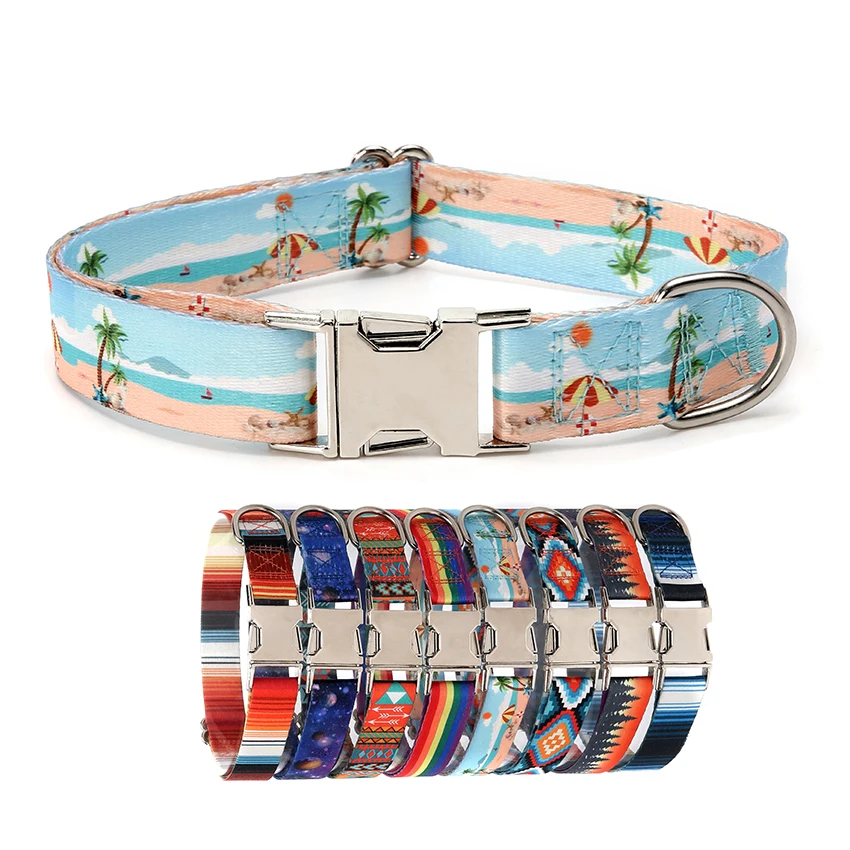 Heavy Duty Durable Thick Dog Collar Sublimation Medium Collars Metal