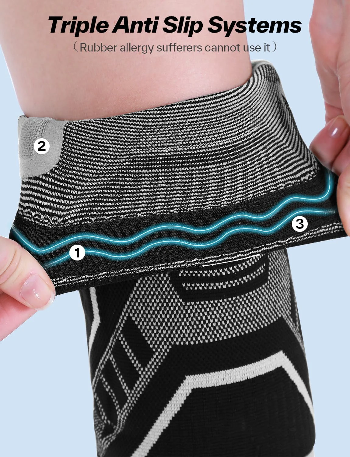 Multicolor Knee Sleeves Custom Made Nylon Elastic - Image 3