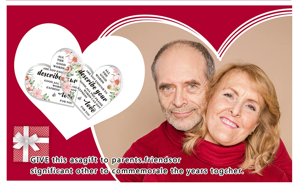 High Quality UV Blank Clear Gifts for Appreciation Heart Shaped Love Plaque Desk Decorations Acrylic Ornaments supplier