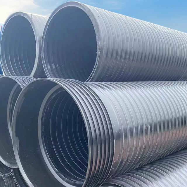 High Quality HDPE Large Diameter Corrugated Pipe Hollow Wall Winding Plastic Drainage Pipe Made from PE Material