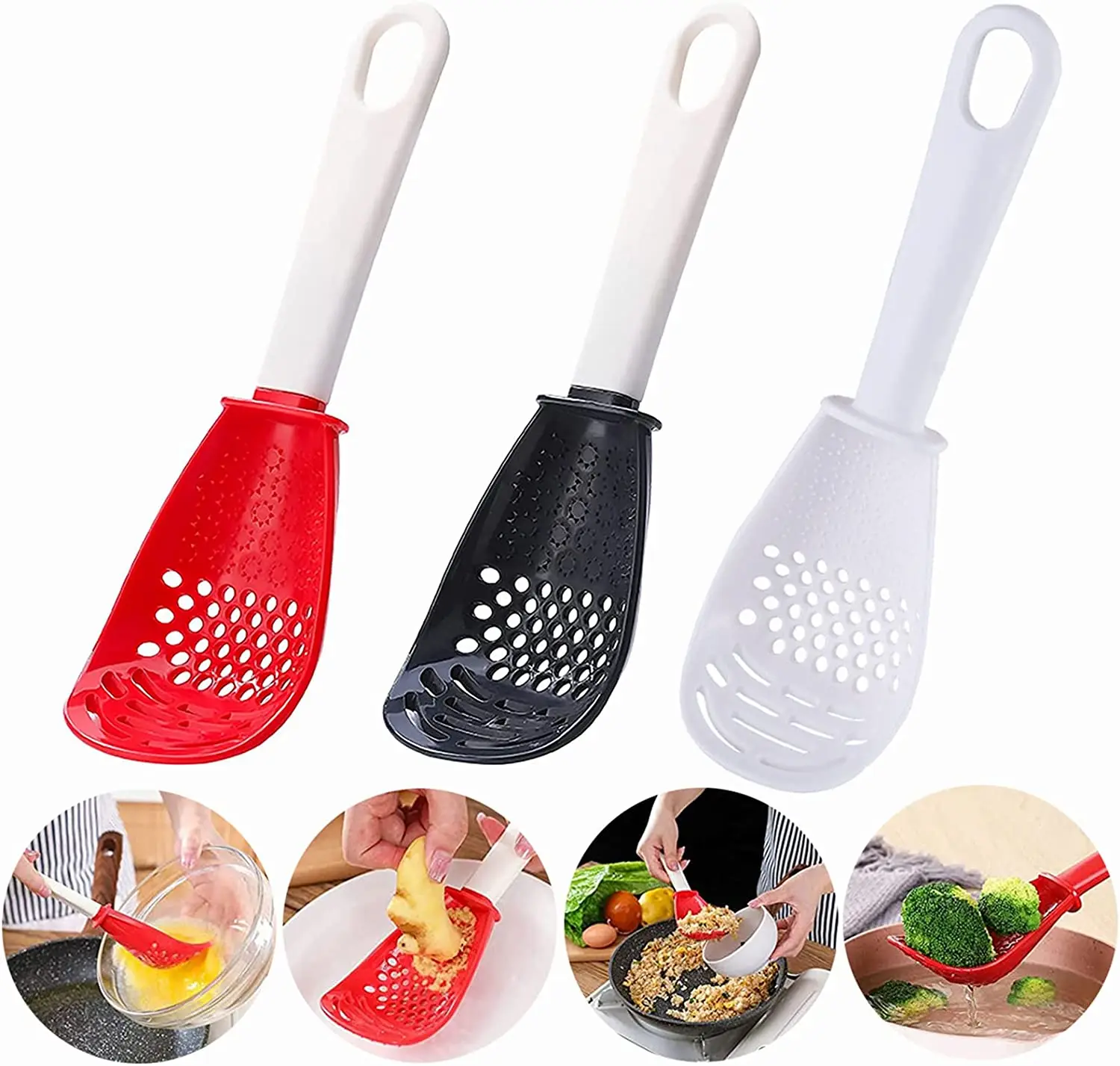 6 In1 All Purpose Kitchen Tool Skimmer Scoop Colander Strainer Grater