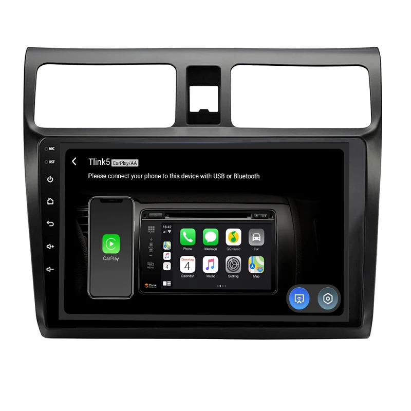 4 64G] Hodozzy Carplay Autoradio für Suzuki Swift 2005-2010 Android Autoradio mit Navi,10 Zoll Touchscreen mit Android Auto/Mirror Link/WiFi/GPS /RDS/FM/Bluetooth/USB
