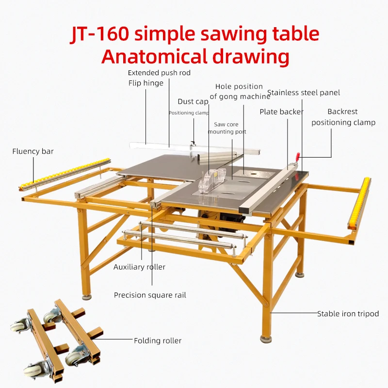 Precision Wood Cutting Multifuncional Dust Free Wood Saw Table  Small Panel Saw Machine Homemade Bandsaw Sawmill Wood Edger