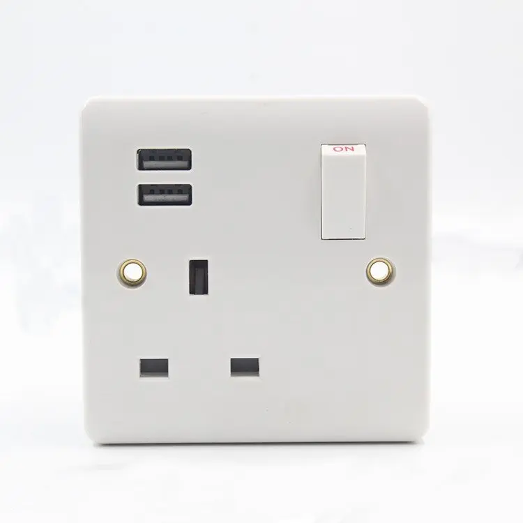 Color Box Electric Wall Socket Safe Copper Abs High Quality Uk Standard