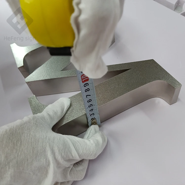 Laser Cutting 3d Non Directional Brushed Silver Matt Stainless Steel Letter Sign