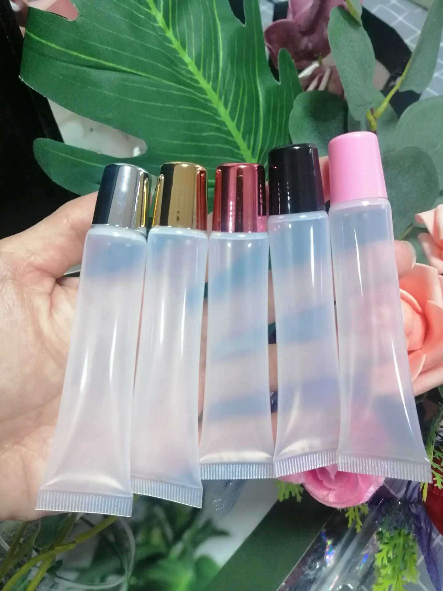 Private Label Logo Empty Squeeze Lip Gloss Tubes 10ml 15ml Lip Gloss