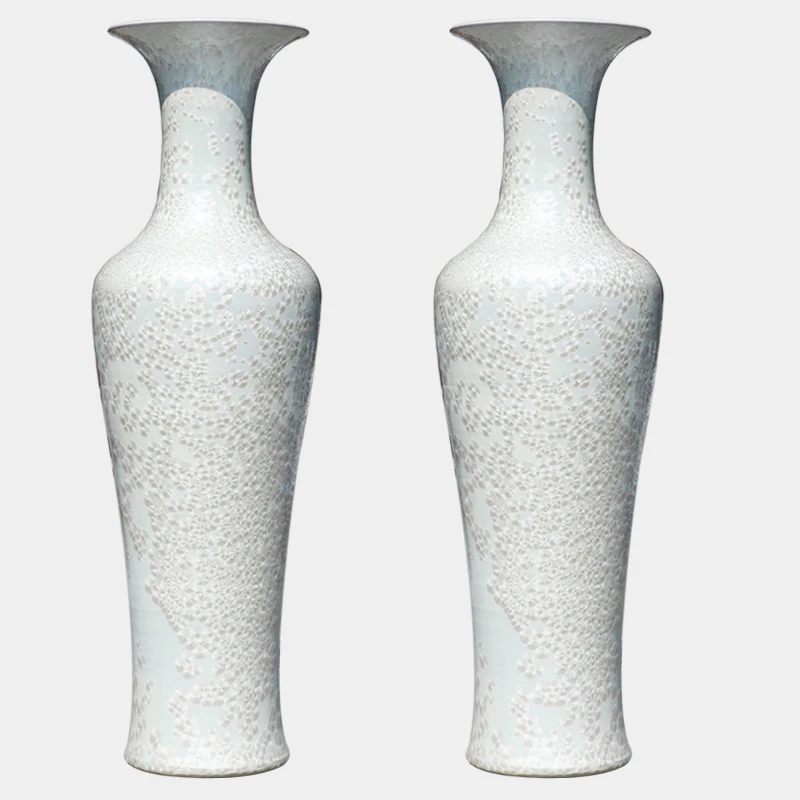 Tall Floor Standing Vase Chinese Crystal Glaze Large Big Decorative