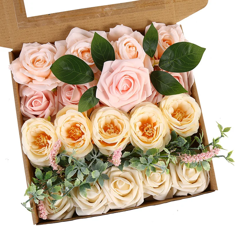 Artificial Flowers Bulk Faux Wedding Flowers Combo Box Set Gradient