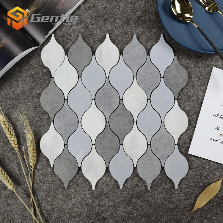 Серый матовый лист в форме струйной росписи украшения стен ванной комнаты прочный цементный пилинг и палка ПВХ мозаика