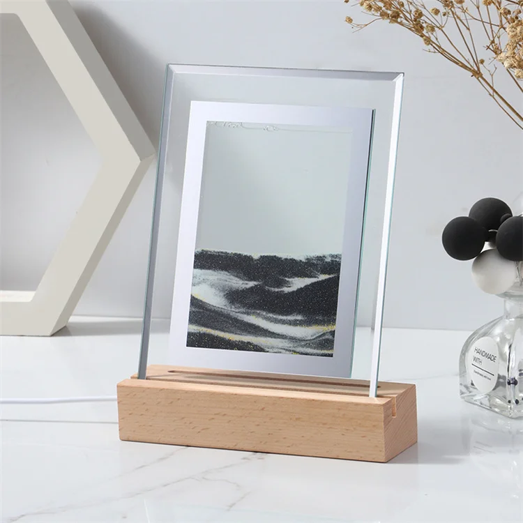 3d Hourglass Deep Sea Quicksand Moving Sand Sandscape Magnetic Sand Art 3d Sand Art Picture Painting Lamp Night Light for Gifts