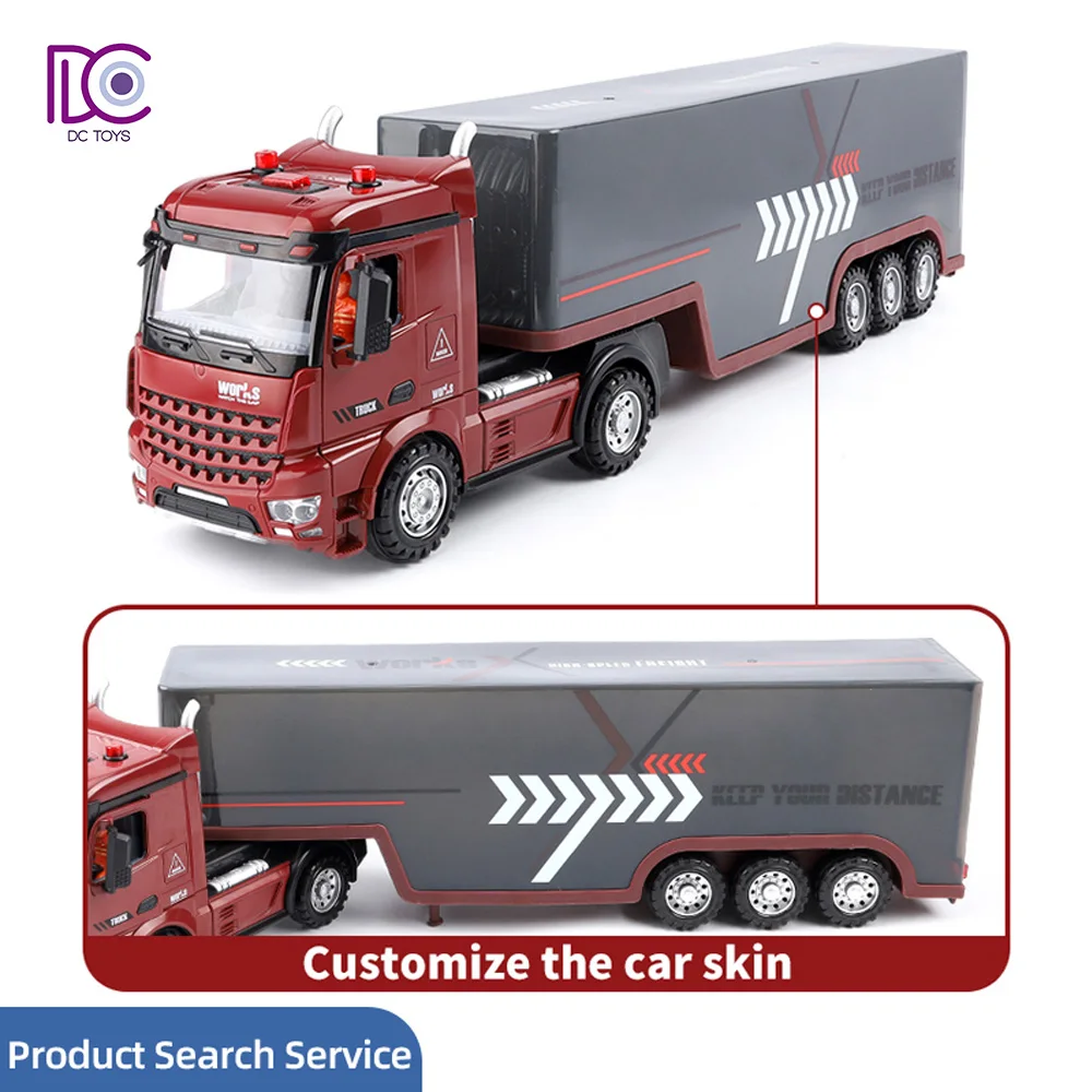 DC Toys Light and Sound Container Truck Toy Tractor Trailer Play Toy Tow Truck Vehicle for Kids