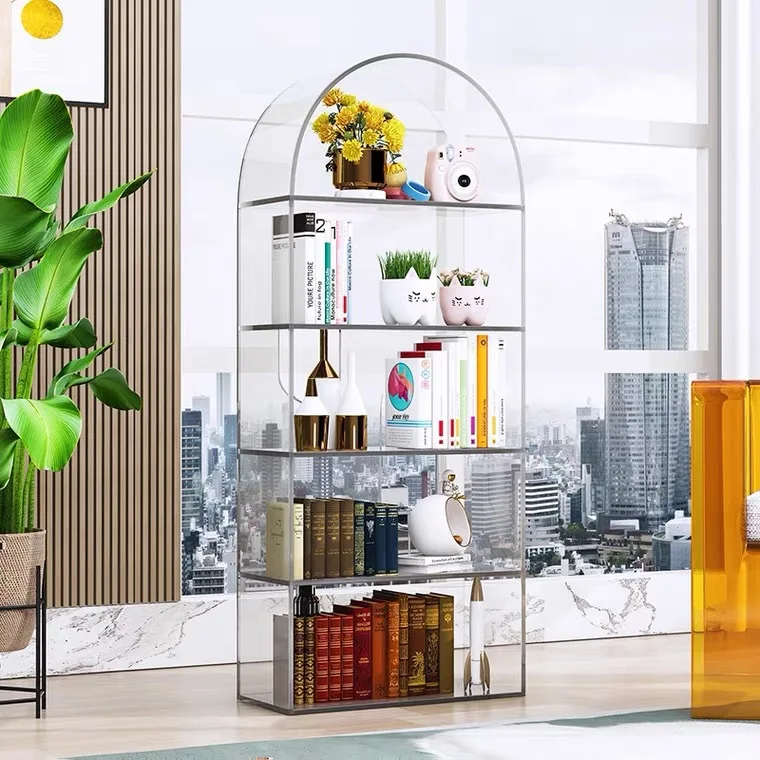Transparent Cabinet Acrylic Arched Bookshelf Dome Cabinet Display Rack ...