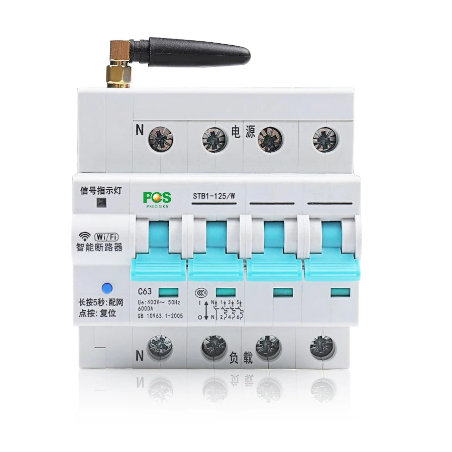 Pen Wifi Circuit Breaker Smart Switch 380AC 63A 4P