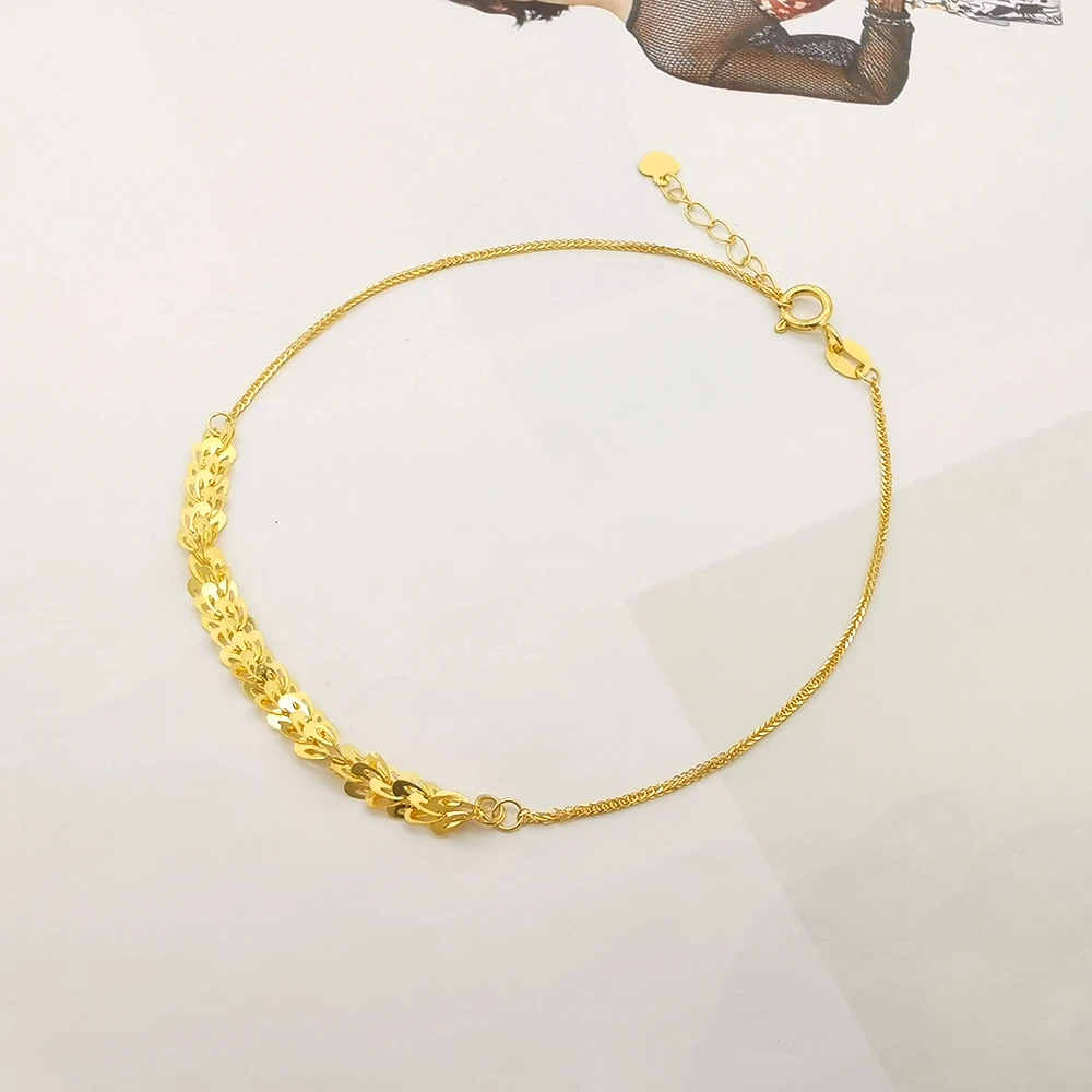 时尚18k真金手链价格便宜新款设计重量轻18k正品黄金手链跌落发货