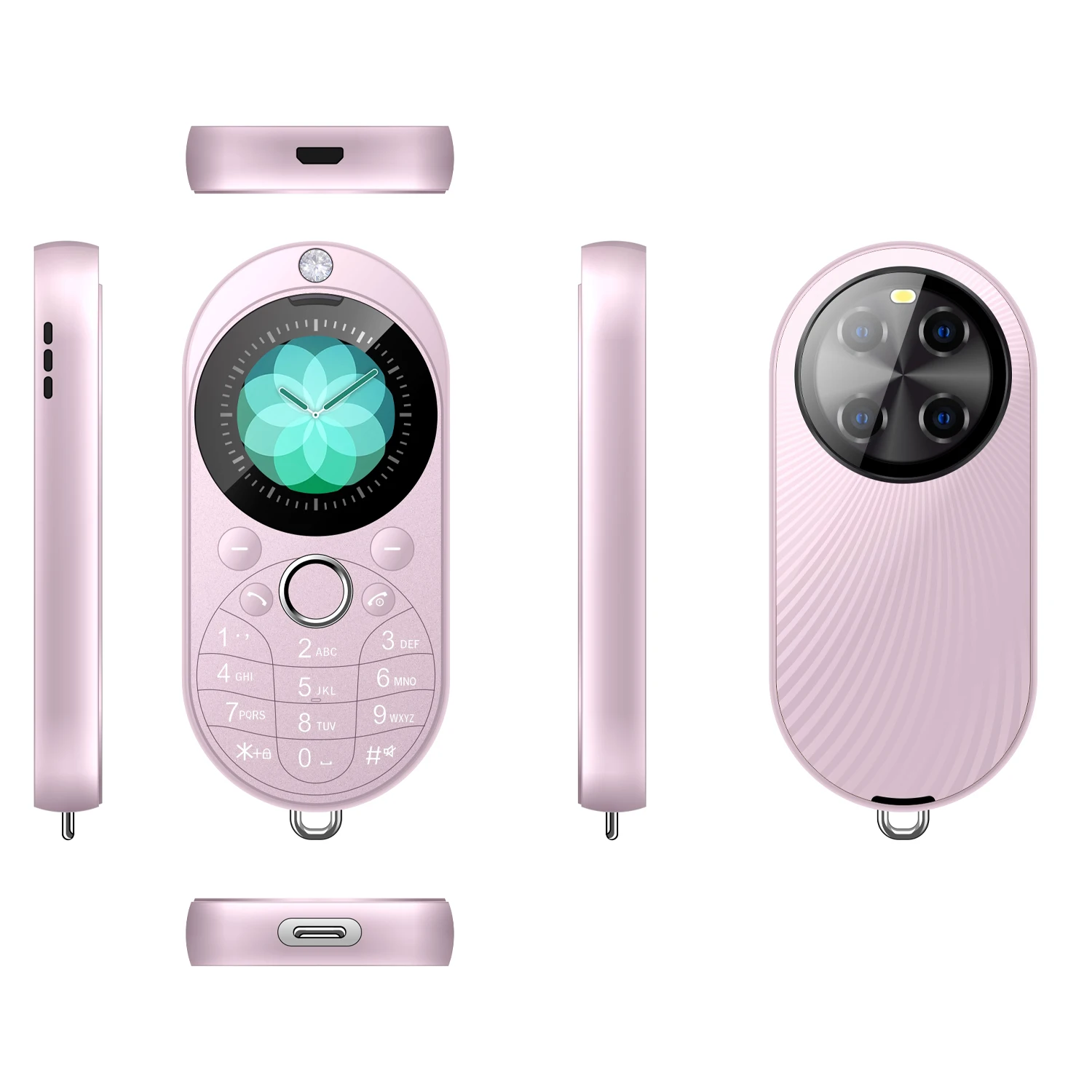 XL5 1.3 Inch Round Screen Mobile Phone Mini Size Feature Phone for Women Kids With Camera Video Music FM Phone